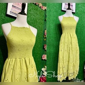 🌷Brand New halter eyelet dress fully embroidered can fit Sm up to M price firm!